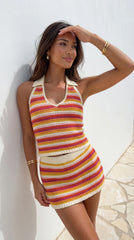 Ibella Halter Crochet Set - Orange Multi