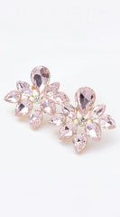 Ready For Love Rhinestone Earrings - Pink