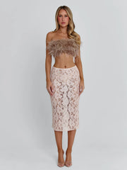 MERIDA MIDI SKIRT LIGHT PINK