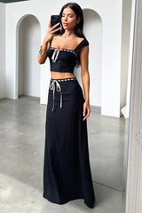 Flora Crop Top - Black