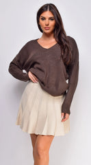 Solana Pleated Mini Skirt - Cream