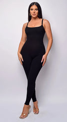 Raeni Black Snatched Open Back Jumpsuit