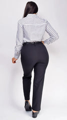 Aspen Twill Slim Fit Cropped Pants - Black