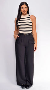 Theon Black Wide Pants
