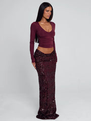 CAMHILLA TOP BURGUNDY