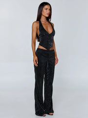 MARIAIS PANT BLACK SPARKLE