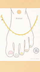 Fai White Gold Dipped Anklet - Gold