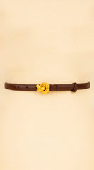Naya Metal Buckle Faux Leather Belt - Brown
