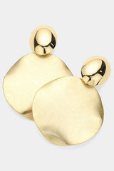 Sunset Glow 14K Gold Brushed Dangle Earrings - Gold