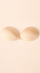 Adhesive Plunge Bra with Back Strap - Beige