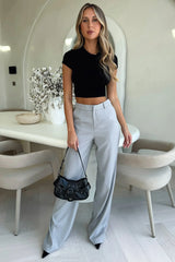 Alaric High Rise Pants - Grey Tall