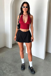 Orita Pleated Mini Skirt - Black