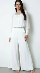 Halo Beaded Sheer Blouse - White