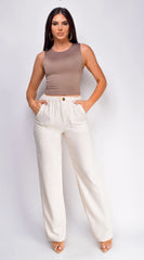 Cora Linen Pants - Beige