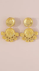 Cia Vintage Turquoise Drop Dangle Earrings - Gold