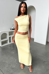 Vamika Off Shoulder Ruched Top - Yellow