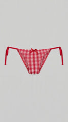 Marbella Gingham Tie Bikini Set - Red