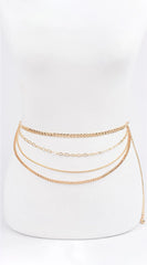 Multi Chain Layered Belt - Gold