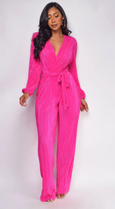 Juna Surplice Jumpsuit - Pink
