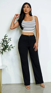 Cora Linen Pants - Black