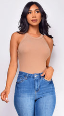 Maria Ribbed Top - Brown