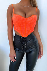 Marko Lace Corset - Neon Orange