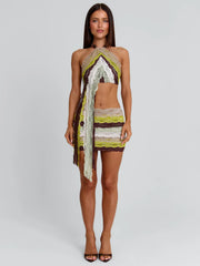 OSLO MINI SKIRT GREEN STRIPE