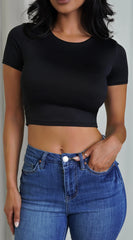 Livia Black Crop Top