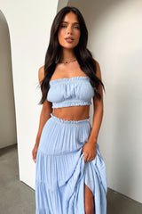 Selina Tiered Maxi Skirt - Blue
