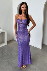 Bonnie Sequin Maxi Dress - Purple