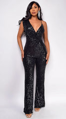 Bailey Black Sequin Jumpsuit