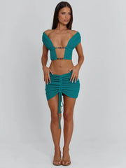 ALIA MINI SKIRT TEAL