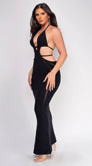 Espanola Crochet Maxi Dress - Black
