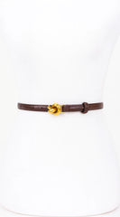 Naya Metal Buckle Faux Leather Belt - Brown