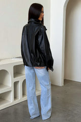 Nyra Faux Leather Jacket - Black