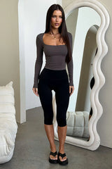 Andre Long Sleeve Top - Charcoal