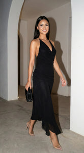 Lecce Halter Maxi Dress - Black