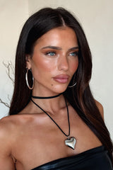 Bold Heart Necklace - Silver