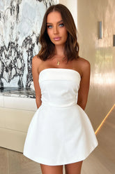Evonne Strapless Mini Dress - White