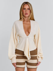 SUNDAZE SHORTS BROWN BEIGE STRIPE