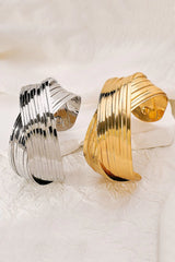 Cross Wire Cuff Bracelet - Gold
