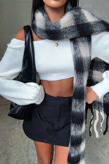 Zorino Scarf - Cream/Black Plaid