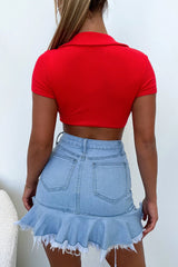 Brittany Denim Skirt - Blue