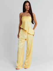 CLOVELLY SATIN TOP YELLOW