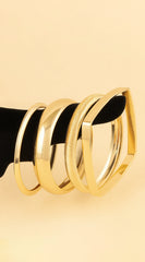 Lustre Layers Multi-Shape Shiny 4 Piece Set Bracelets - Gold