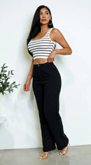 Cora Linen Pants - Black