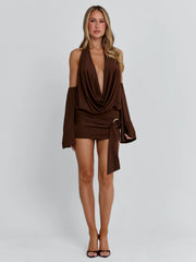 CELINA MINI DRESS CHOCOLATE