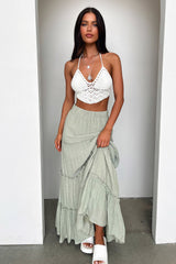 Harkee Crochet Halter Crop - White