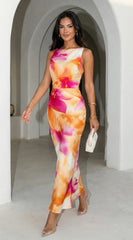 Soléa Floral Maxi Dress - Orange
