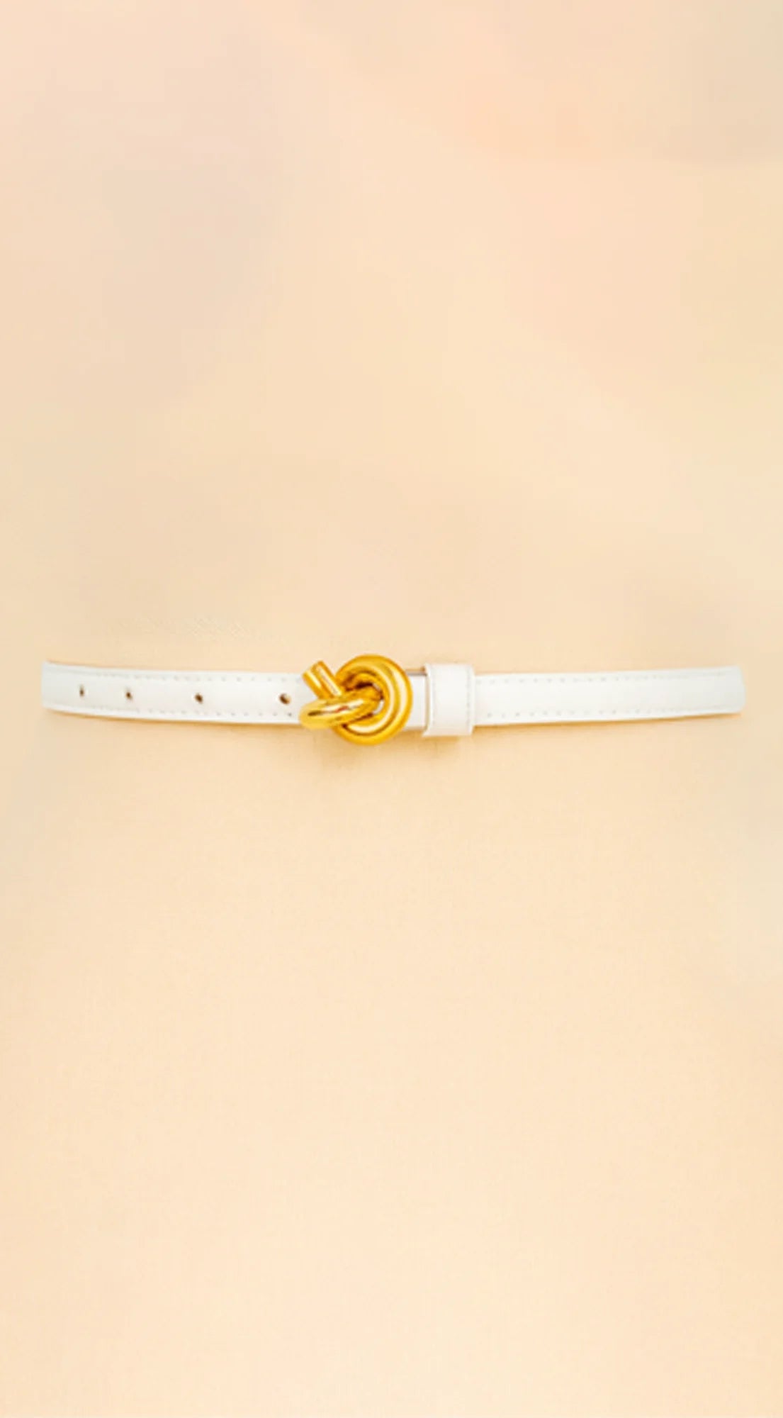 Naya Metal Buckle Faux Leather Belt - White